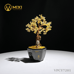 Cây Tài Lộc Như Ý Ghép Thân Gỗ Lũa Thạch Anh Vàng