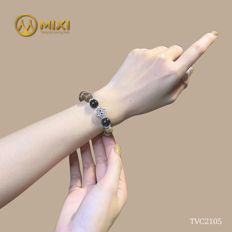 VT Gỗ Trầm Hương Sánh Chìm_10_Mix Charm Bạc Cát Tường_Hạt Đá Núi Lửa Obsidian