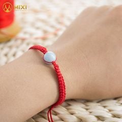 Vòng Tay Chỉ Đỏ Mix Hạt Đá Aquamarine 1A
