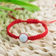 Vòng Tay Chỉ Đỏ Mix Hạt Đá Aquamarine 1A