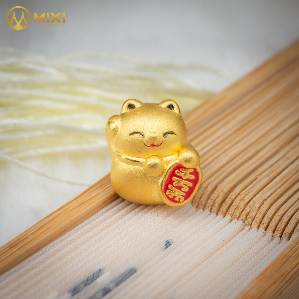 Charm Mèo Thần Tài Vàng 24K