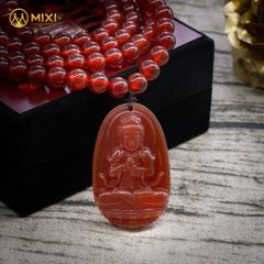 Chuỗi 108 Hạt Mặt PBM Như Lai Đại Nhật Mã Não Đỏ