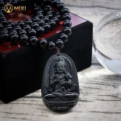 Chuỗi 108 Hạt Mặt PBM Như Lai Đại Nhật Núi Lửa Obsidian