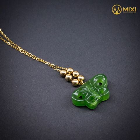 Dây Chuyền Vàng 18K Ngọc Bích Nephrite Hồ Điệp