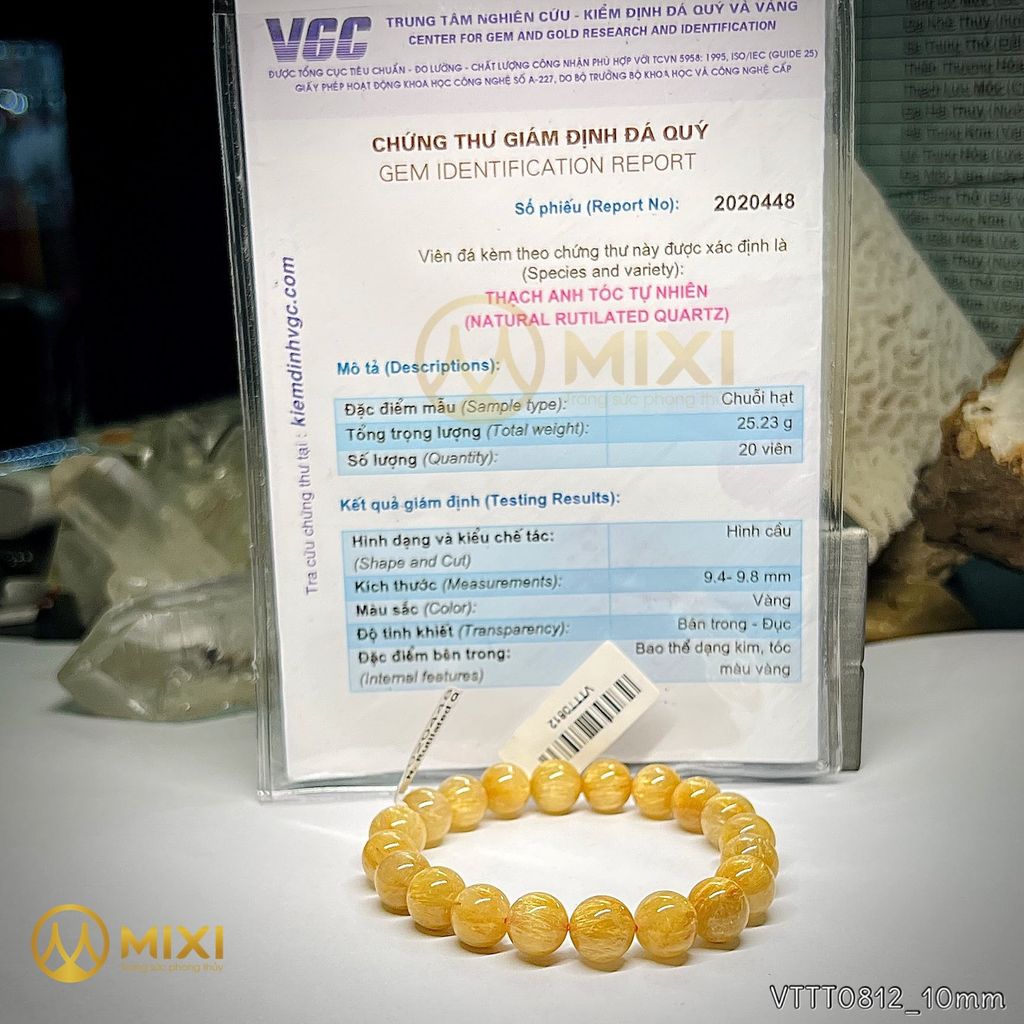 Vòng Tay Thạch Anh Tóc Vàng 5A