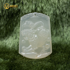 Mặt Dây Con Giáp Mã Não Trắng