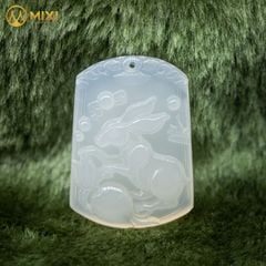 Mặt Dây Con Giáp Mã Não Trắng