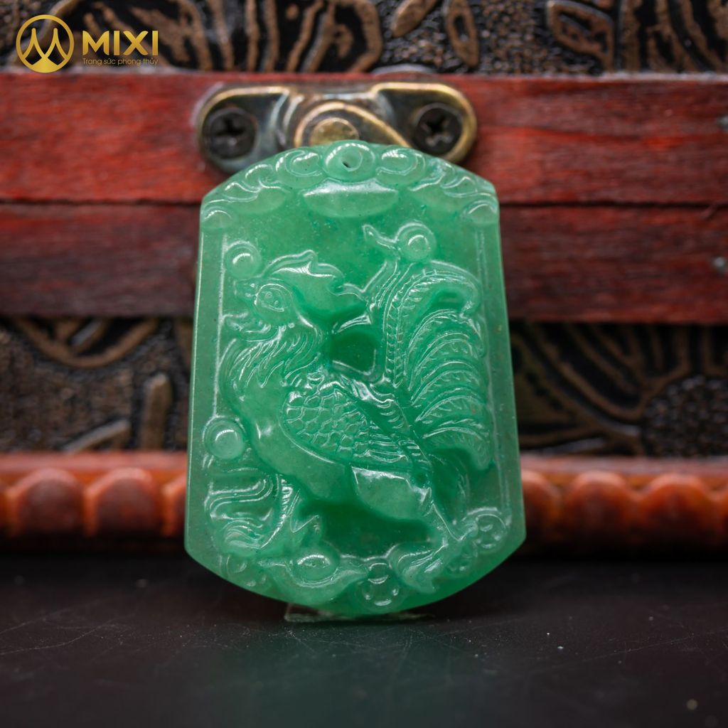 Mặt Dây Con Giáp Thạch Anh Xanh