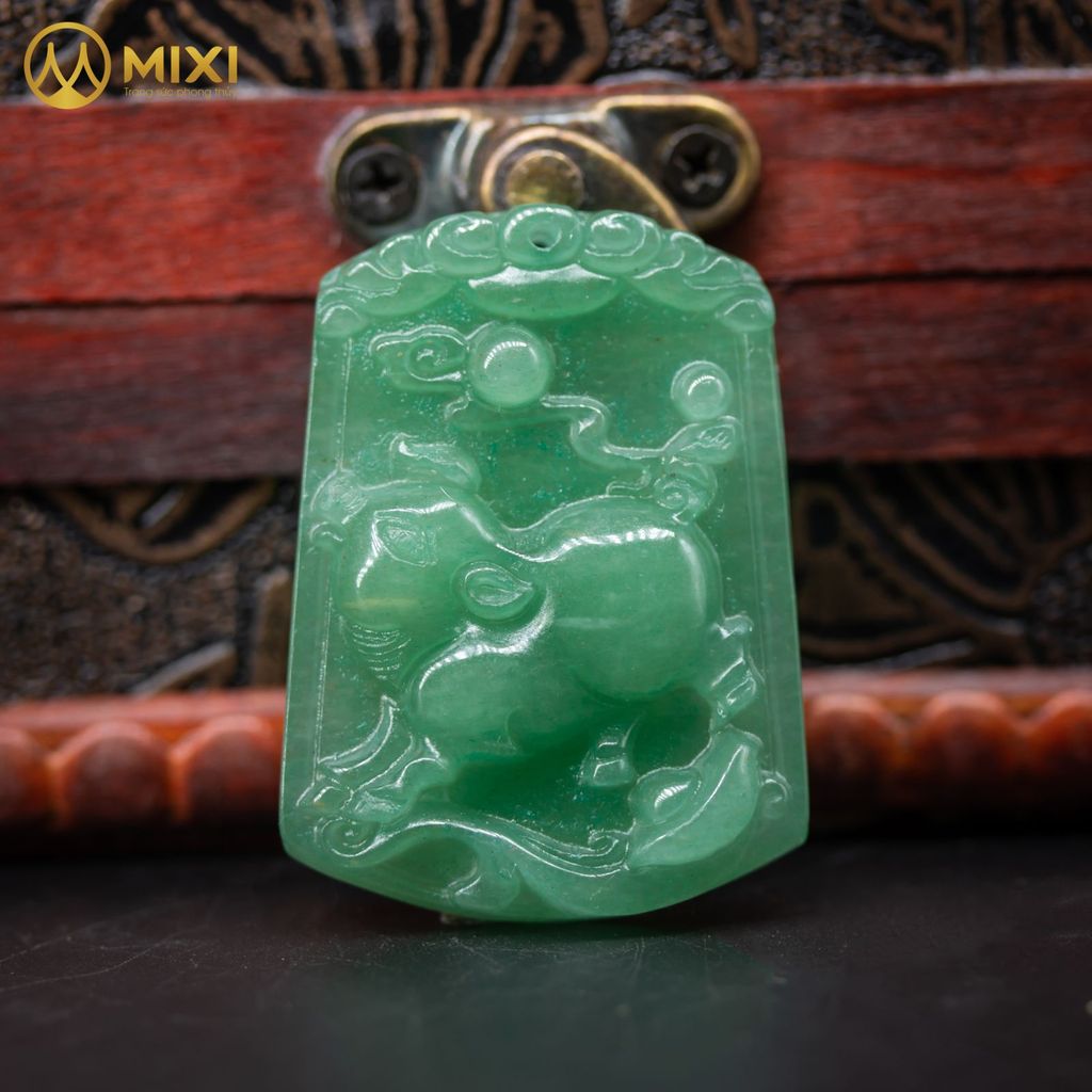 Mặt Dây Con Giáp Thạch Anh Xanh