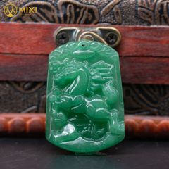 Mặt Dây Con Giáp Thạch Anh Xanh