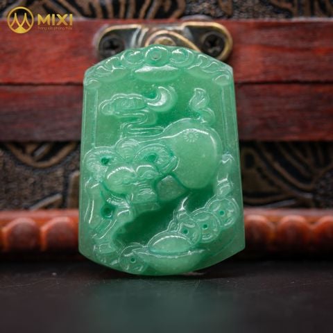 Mặt Dây Con Giáp Thạch Anh Xanh