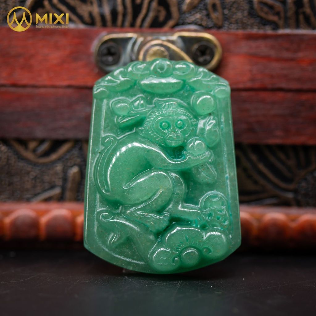 Mặt Dây Con Giáp Thạch Anh Xanh