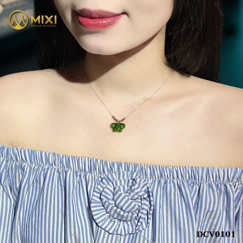 Dây Chuyền Vàng 18K Ngọc Bích Nephrite Hồ Điệp