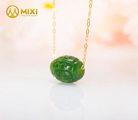 Dây Chuyền Vàng 18K Ngọc Bích Nephrite Lu Thống