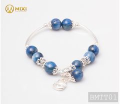 VT Đá Kyanite 1A_10 Mix Charm Mèo Thần Tài Treo Bạc 999_BMTT01