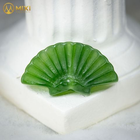 Mặt Đá Ngọc Bích Nephrite Hình Quạt