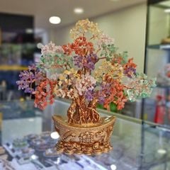 Cây Tài Lộc Thạch Anh Đa Sắc Thỏi Vàng