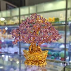 Cây Tài Lộc Thạch Anh Tím Thỏi Vàng