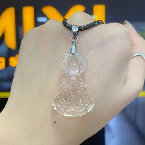 Mặt Dây Phật Quan Âm Thạch Anh Trắng 2A