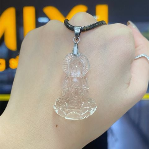 Mặt Dây Phật Quan Âm Thạch Anh Trắng 2A