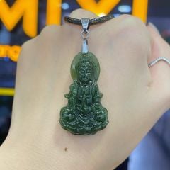 Mặt Dây Phật Quan Âm Ngọc Bích Nephrite