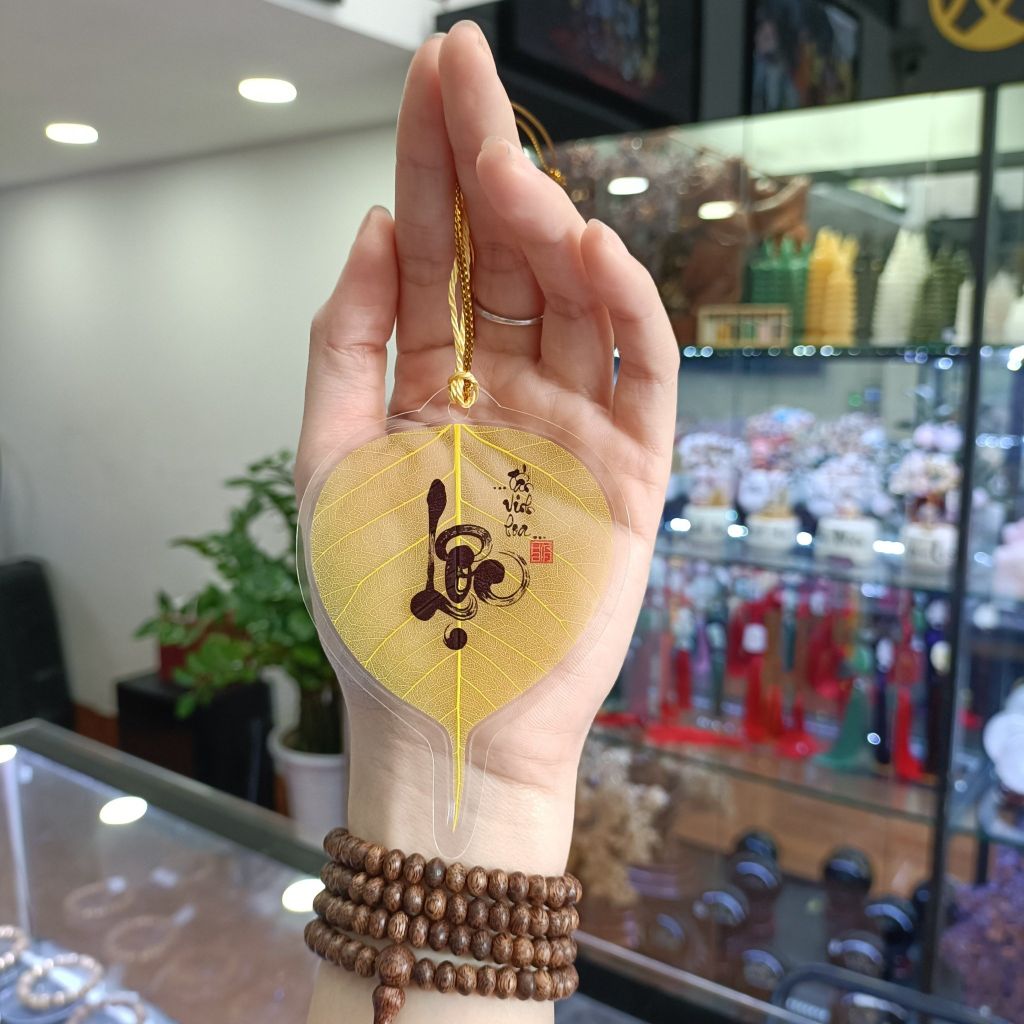 Lá Bồ Đề Màu Vàng In Chữ