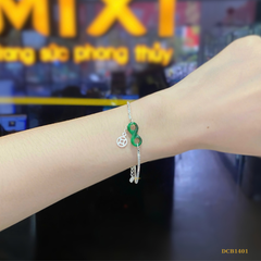Lắc Tay Bạc Mix Ngọc Cẩm Thạch - Như Ý
