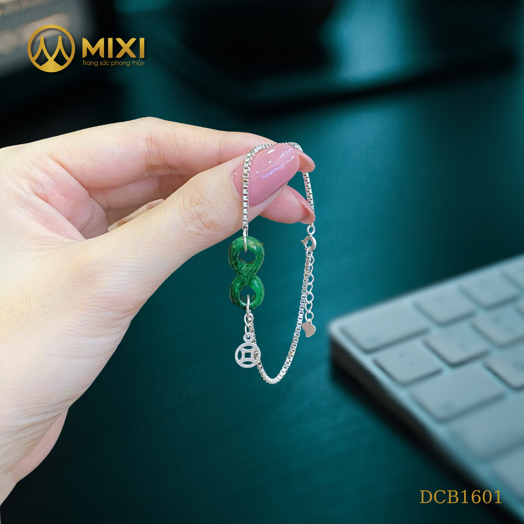 Lắc Tay Bạc Mix Ngọc Sơn Thủy 2A- Như Ý