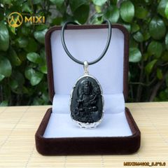 PBM Phổ Hiền Bồ Tát Núi Lửa Obsidian Bọc Xi Vàng Trắng