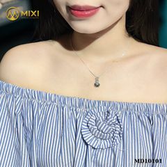 Mặt Dây Túi Tiền Lam Ngọc 2A Hình Oval Bọc Bạc