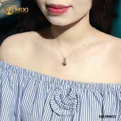 Mặt Dây Túi Tiền Thạch Anh Tóc Đen 2A Hình Oval Bọc Bạc