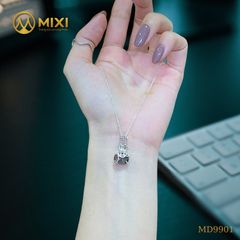 Mặt Dây Túi Tiền Thạch Anh Tóc Đen 2A Hình Oval Bọc Bạc