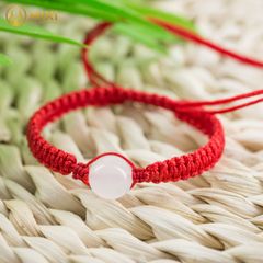 Vòng Tay Chỉ Đỏ Mix Hạt Đá Mã Não Trắng