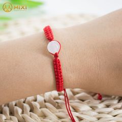Vòng Tay Chỉ Đỏ Mix Hạt Đá Mã Não Trắng