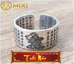 Nhẫn Bát Nhã Tâm Kinh PBM Văn Thù Bồ Tát_Bạc 999