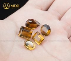 Mặt Đá Thạch Anh Vàng Citrine Hình Tròn (Giá/ct)