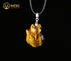 Mặt Dây Hồ Ly Mắt Hổ Nâu 1A Ba đuôi