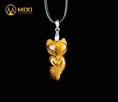 Mặt Dây Hồ Ly Mắt Hổ Nâu 1A Đuôi dài