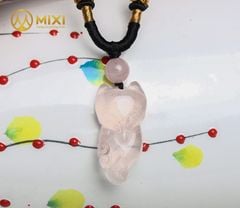 Mặt Dây Hồ Ly Thạch Anh Hồng 1A Đuôi Dài