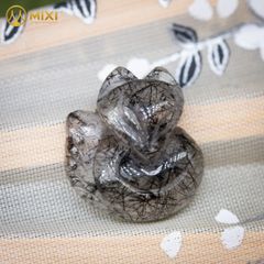 Mặt Dây Hồ Ly Thạch Anh Tóc Đen 2A