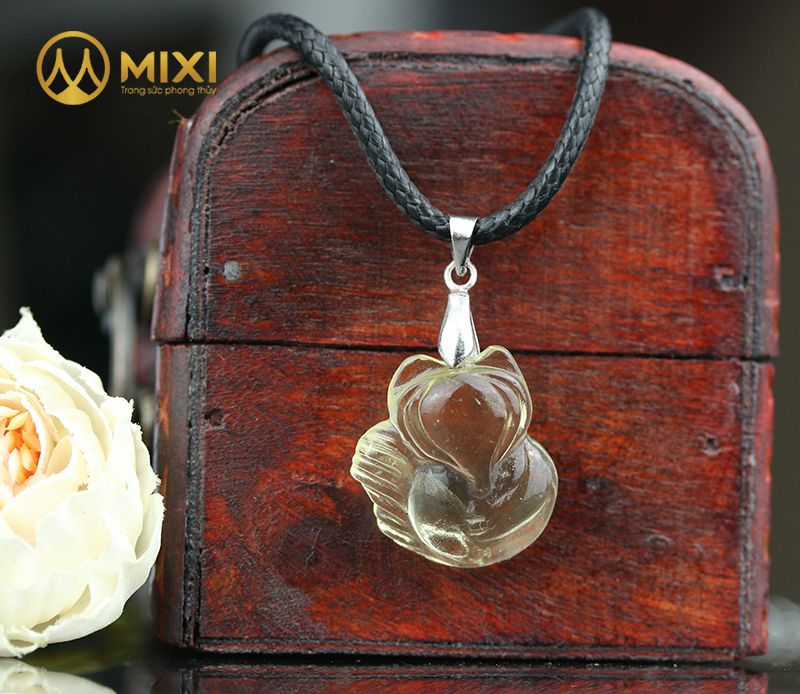 Mặt Dây Hồ Ly Thạch Anh Vàng 2A