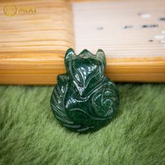 Mặt Dây Hồ Ly Thạch Anh Tóc Xanh 2A