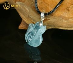 Mặt Dây Hồ Ly Núi Lửa Obsidian Xanh Trong 2A