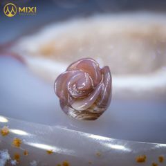 Mặt Dây Hoa Mẫu Đơn Mã Não Vân Trắng