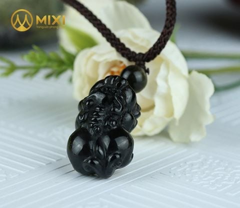 Mặt Dây Tỳ Hưu Núi Lửa Obsidian 2A