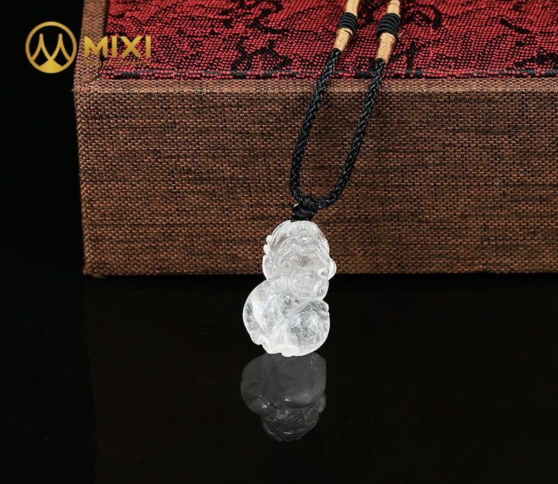Mặt Dây Tỳ Hưu Thạch Anh Trắng 2A