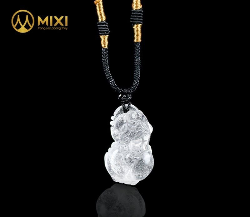 Mặt Dây Tỳ Hưu Thạch Anh Trắng 2A