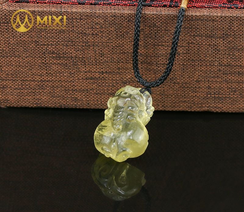 Mặt Dây Tỳ Hưu Thạch Anh Vàng 2A