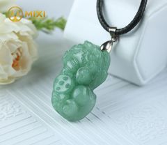 Mặt Dây Tỳ Hưu Thạch Anh Xanh 1A