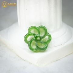 Mặt Đá Ngọc Bích Nephrite Hoa Mai